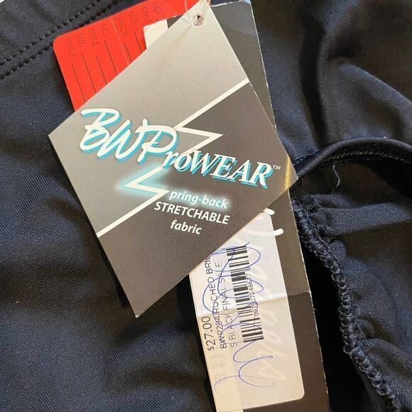 Nwt Body Wrappers Black Rushed Brief Adult Small - Picture 5 of 6